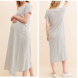 Hatch Maternity Easygoing Striped T-Shirt Dress: Nursing and Maternity Sz 2